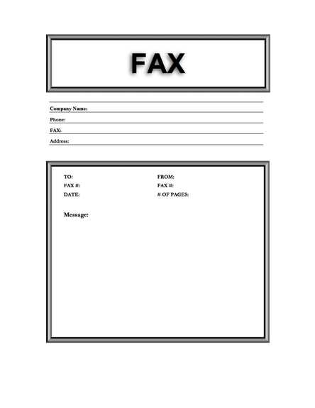 professional fax cover letter template