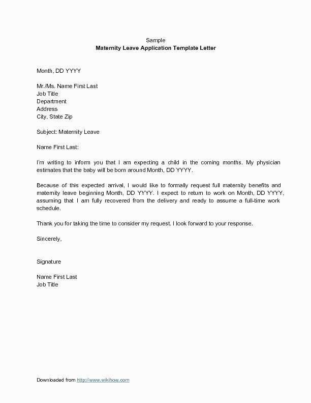 teacher maternity leave letter template