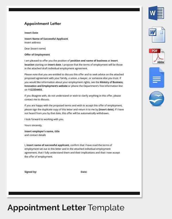 nhs appointment letter template
