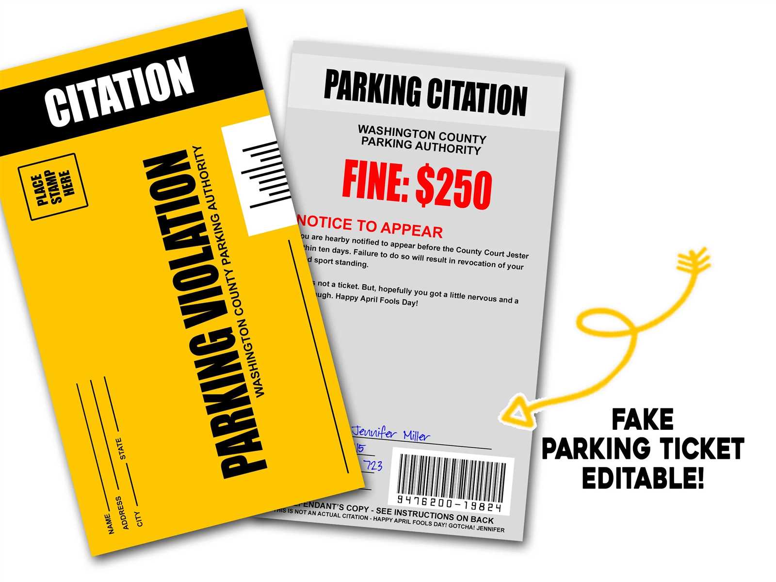 fake speeding ticket letter template