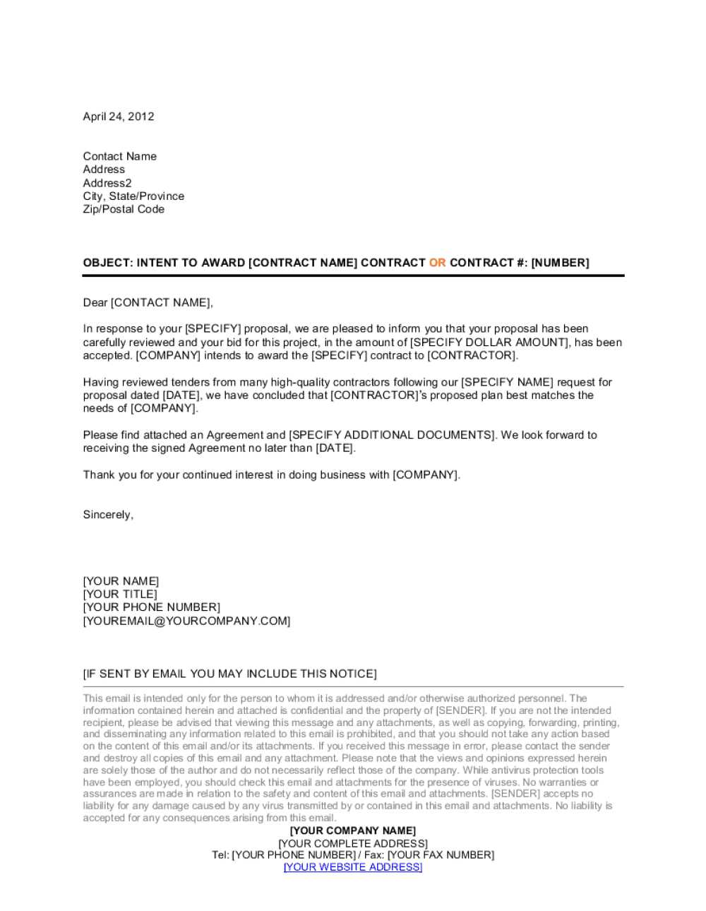 award notification letter template