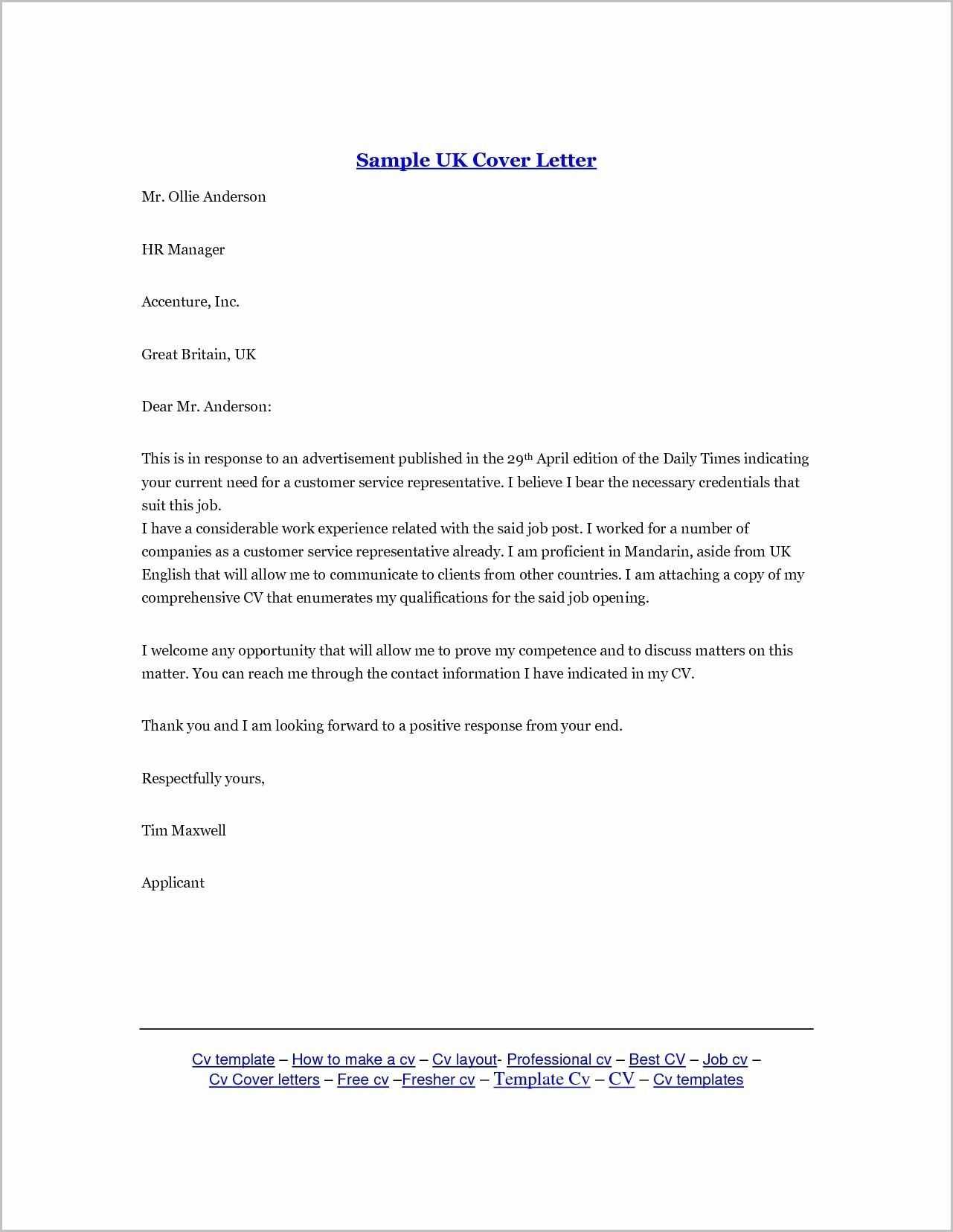 official letter template uk