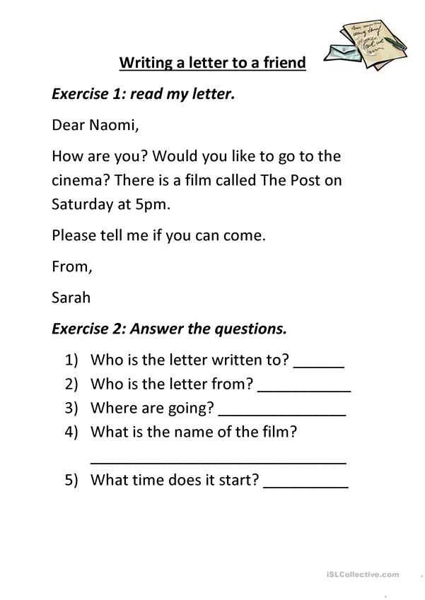 writing a letter template for students