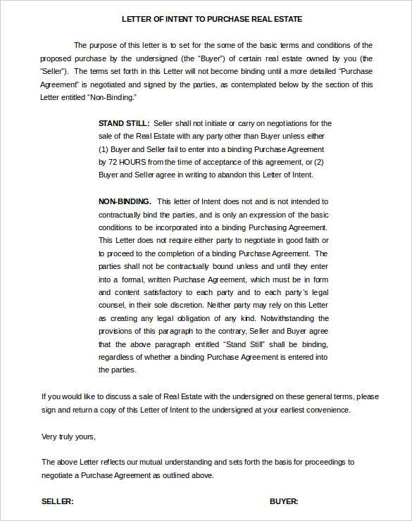no estate letter template