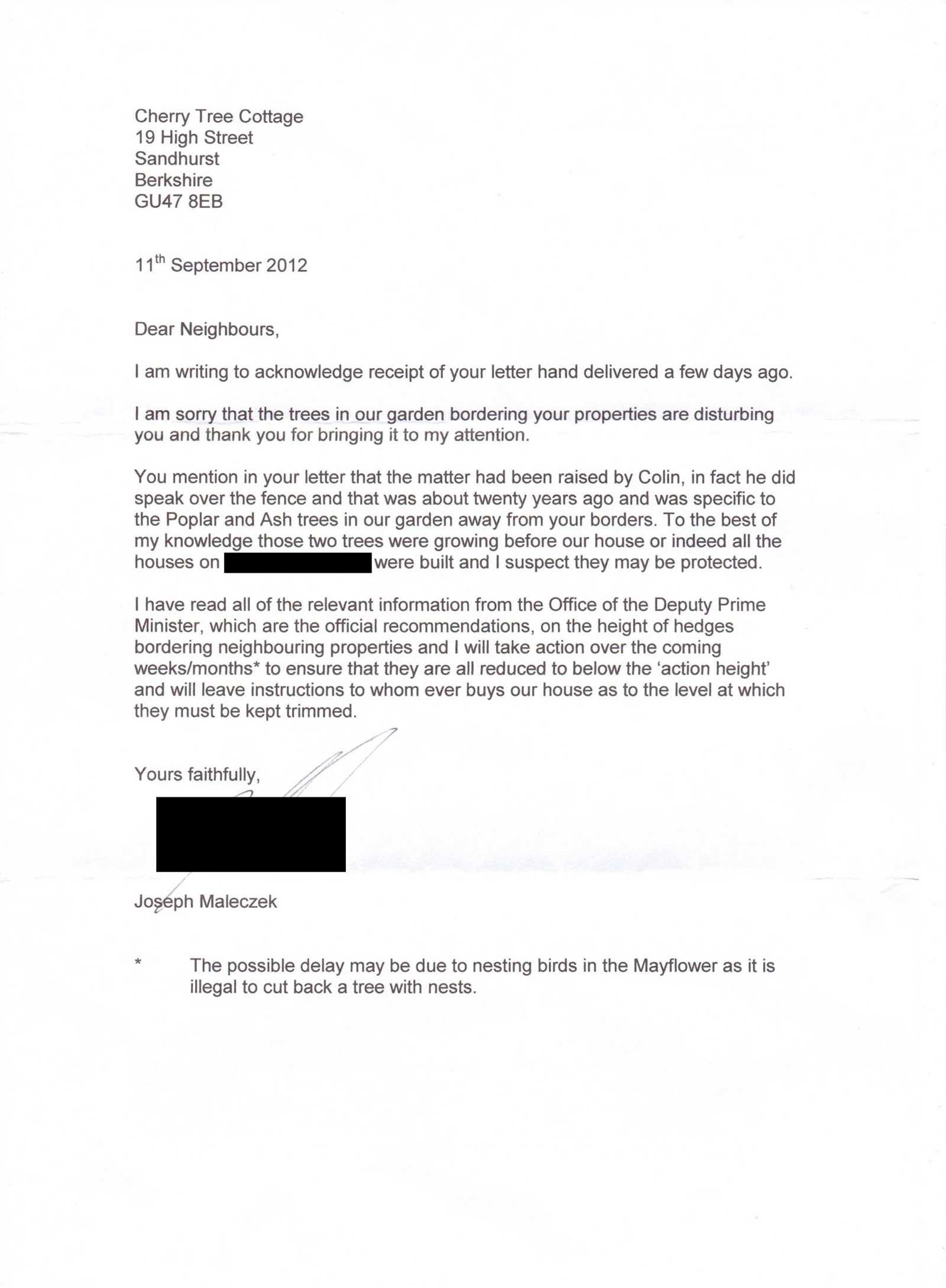 noise complaint letter to tenant template