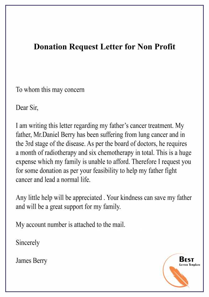 non profit community service letter template