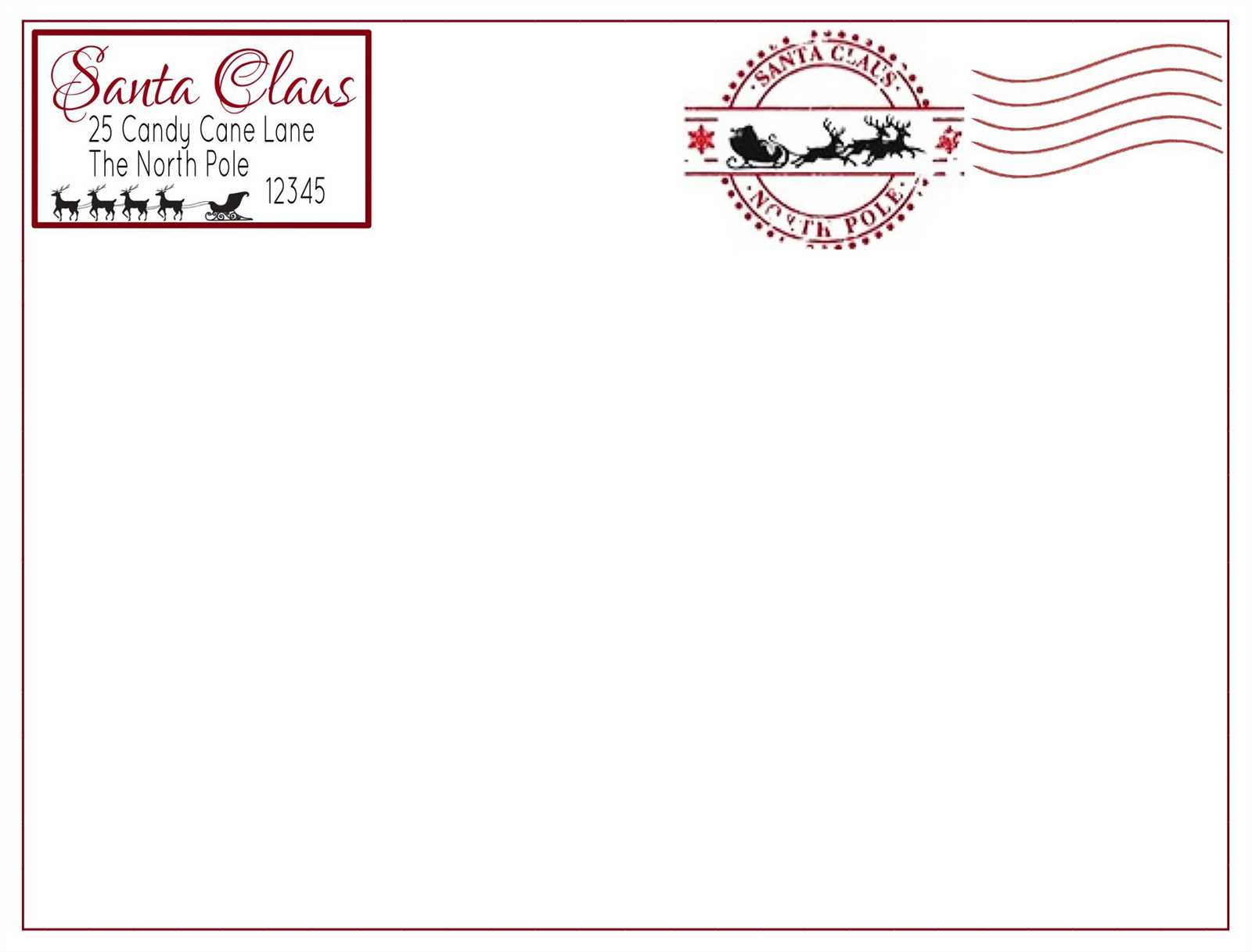 north pole template letter