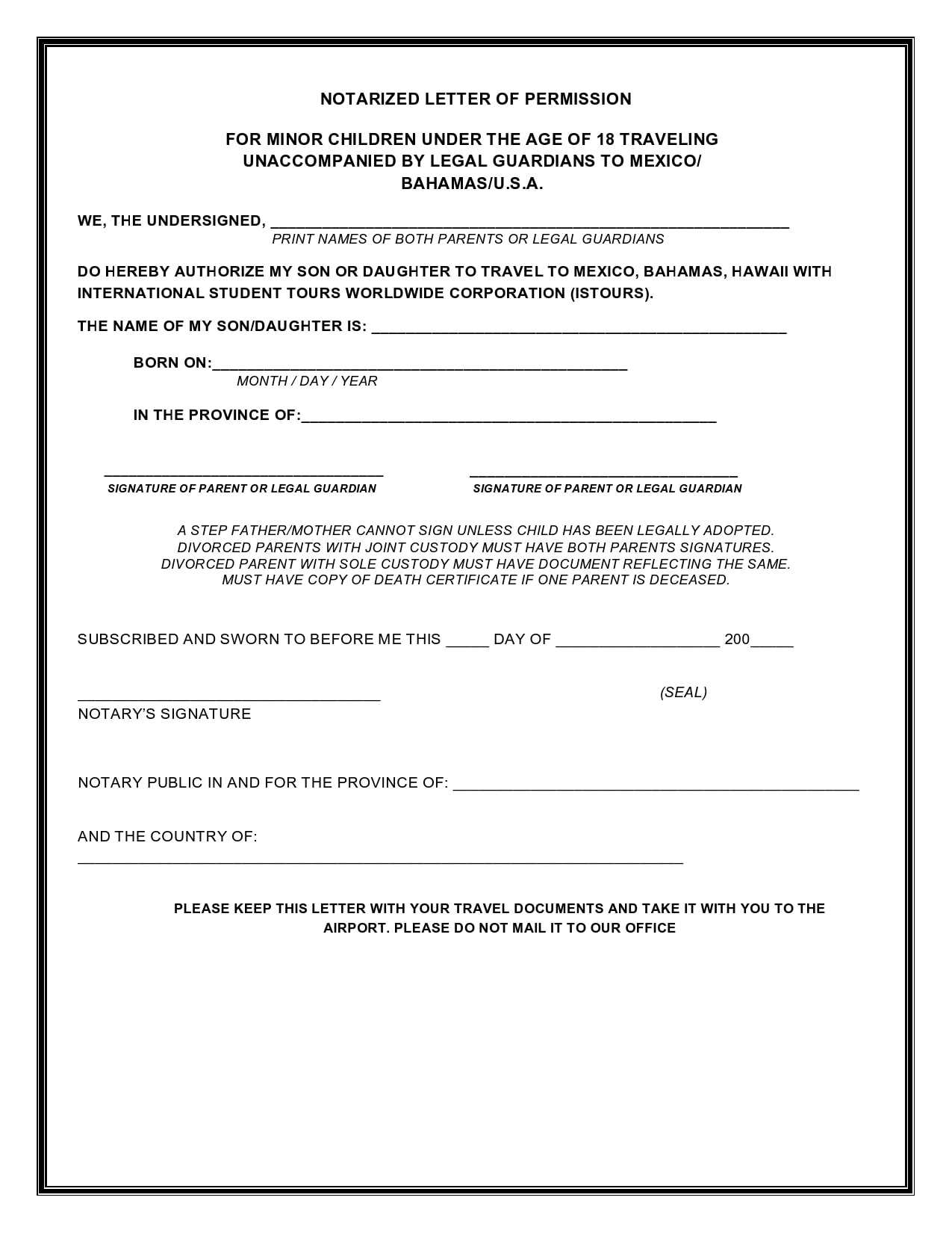 notary letter template word