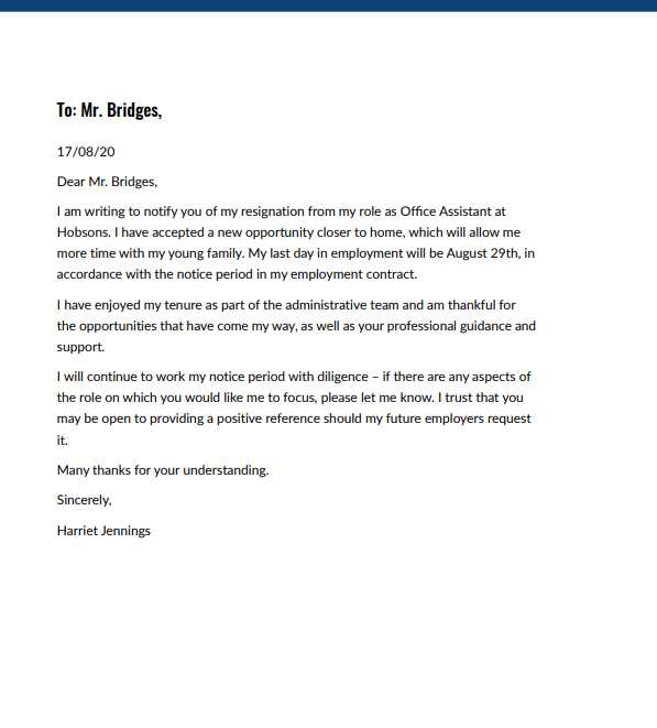 notification letter template examples