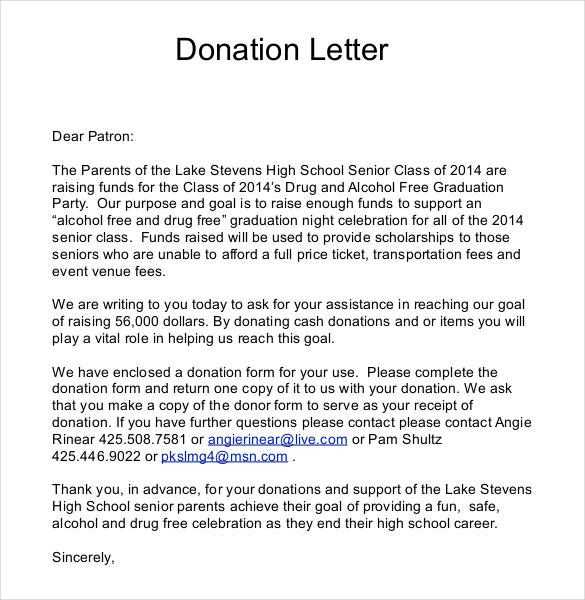 template for fundraising letter