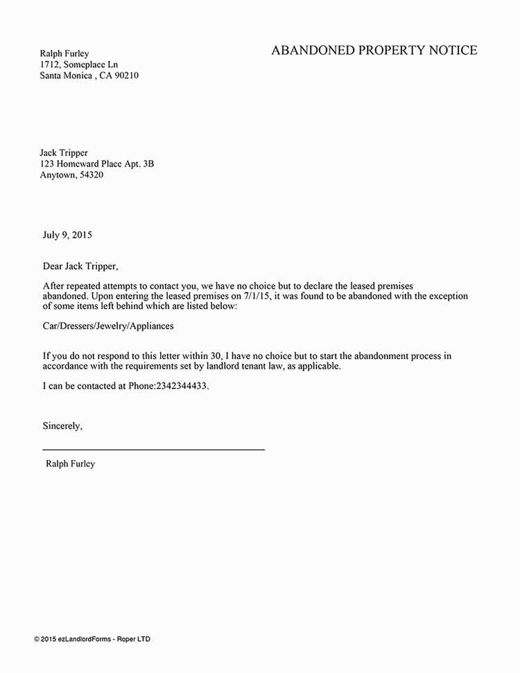 tenant move out letter template