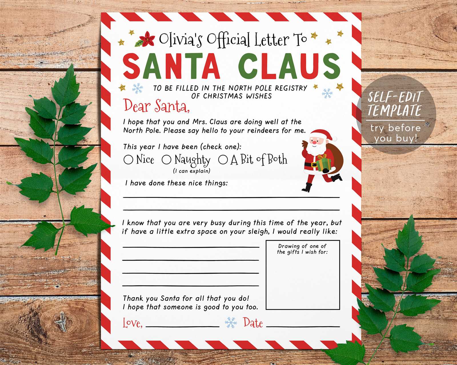 template editable santa warning letter