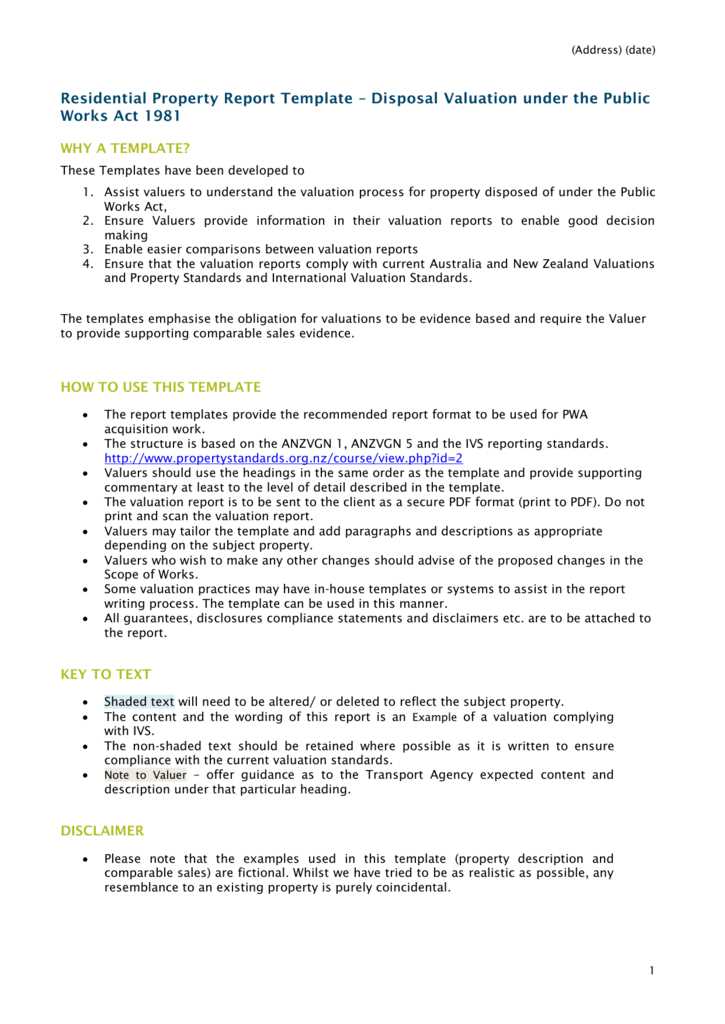 property valuation letter template