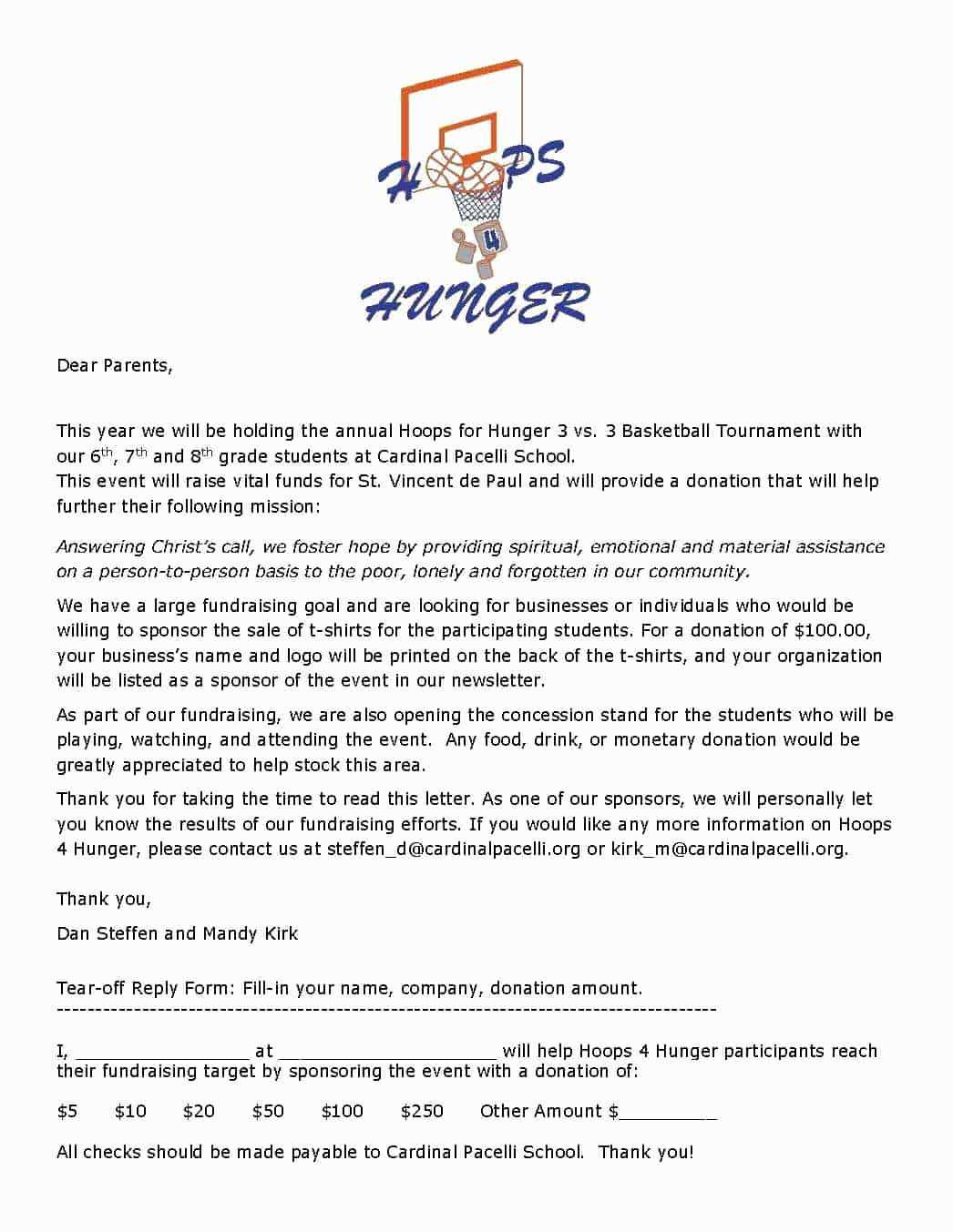 mission trip sponsor letter template