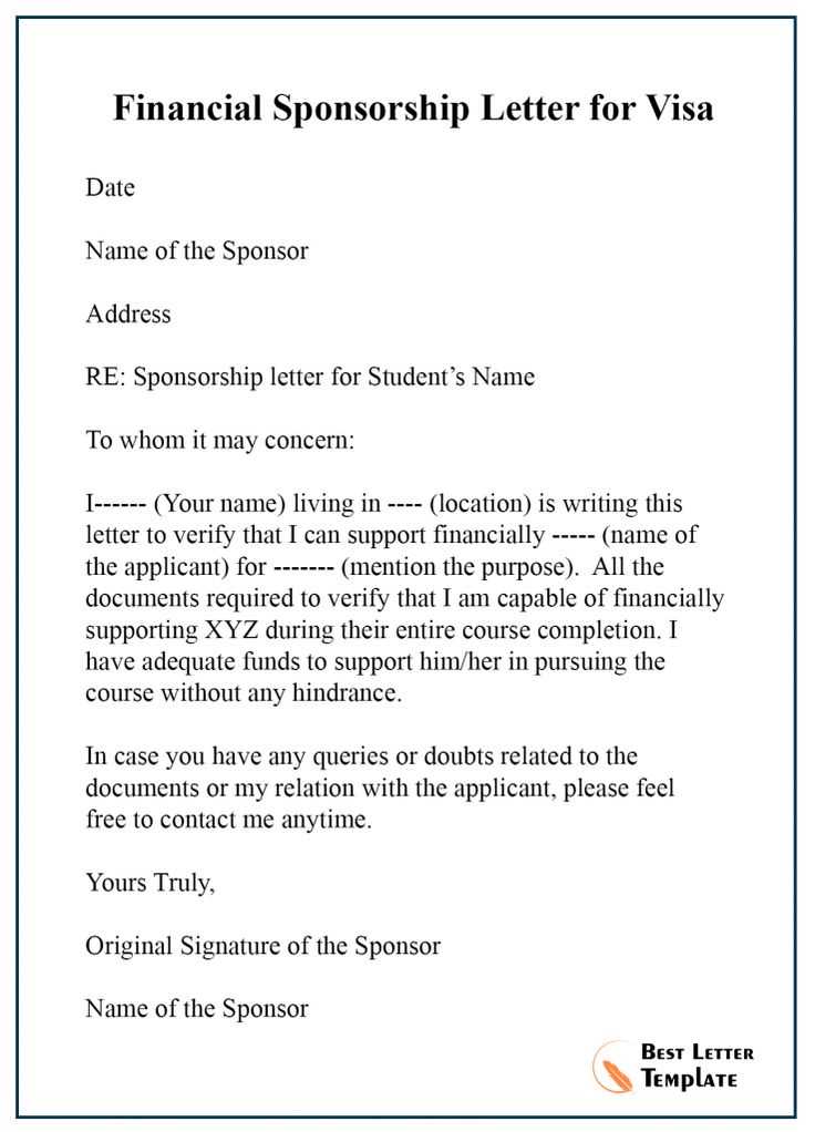 letter of sponsorship template