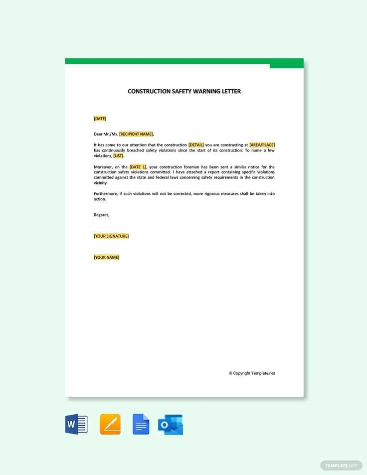 official warning letter template