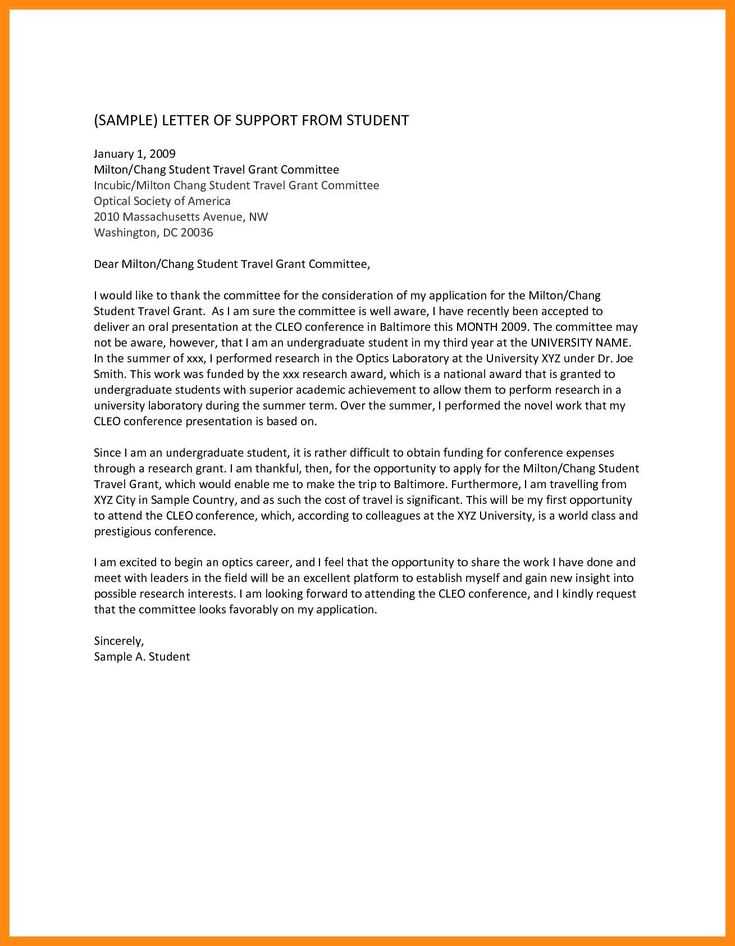 letter of support for grant funding template