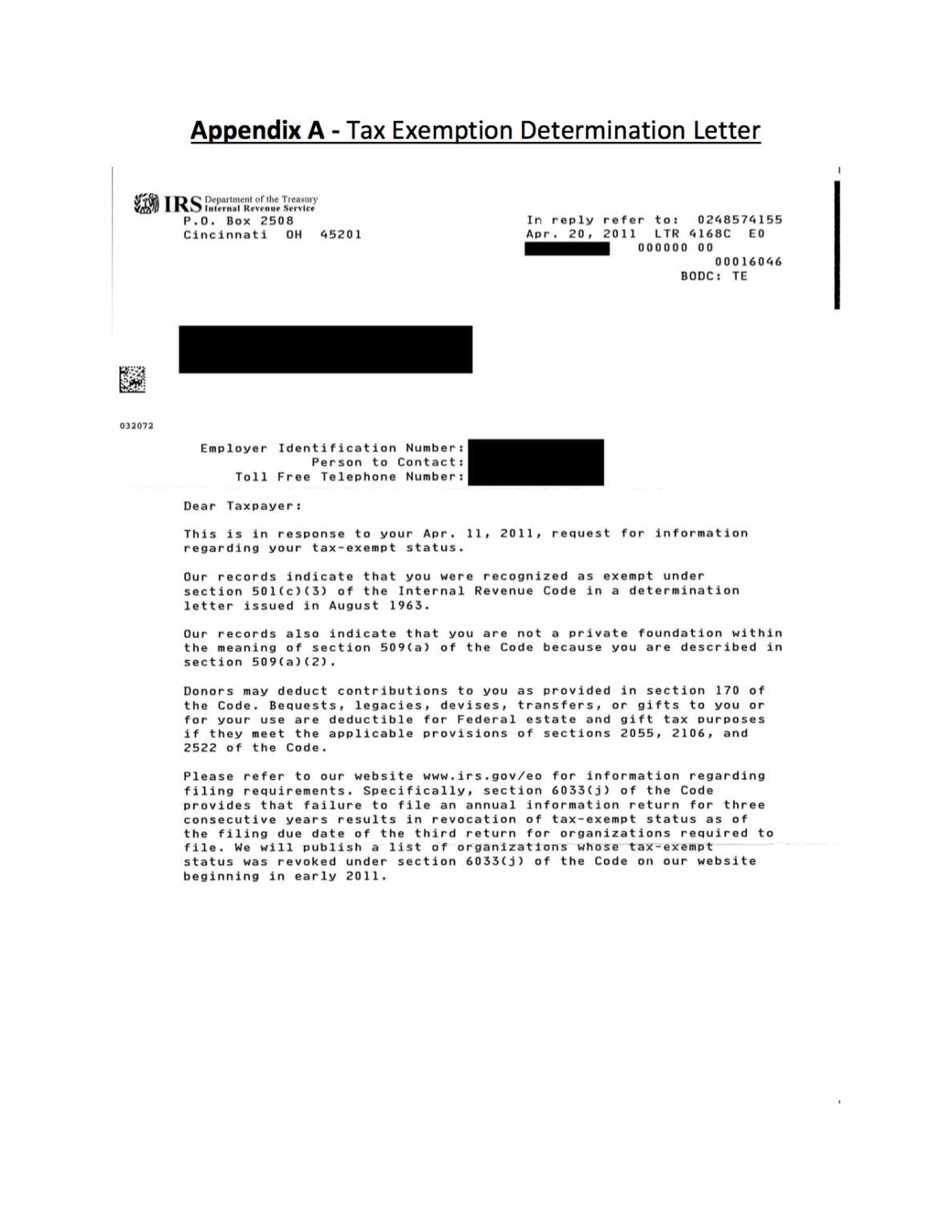 tax letter template