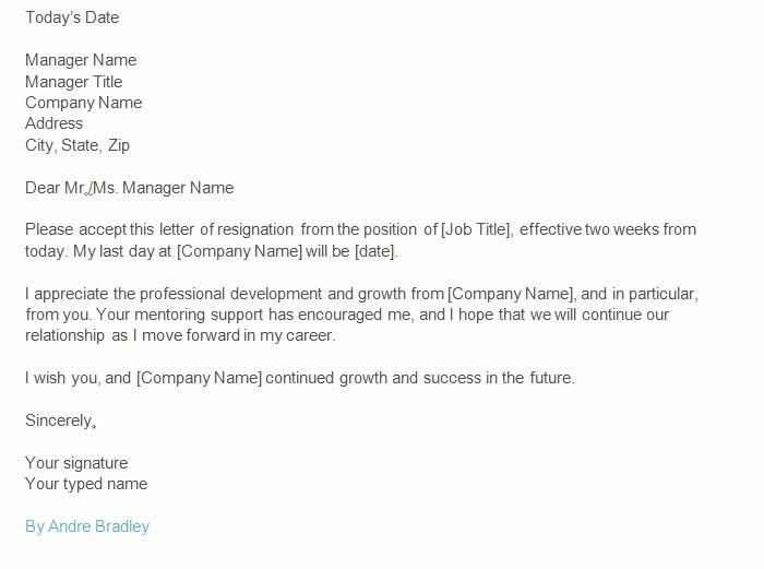 one week notice letter template