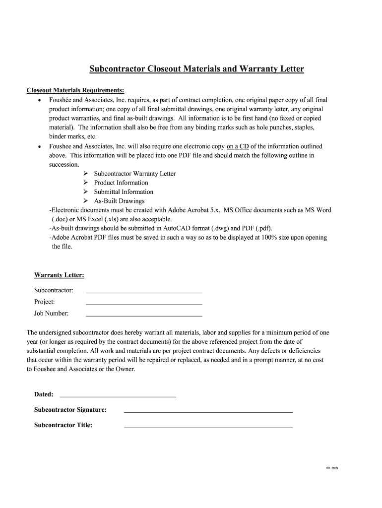 free warranty letter template