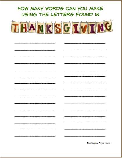 thanksgiving letter template