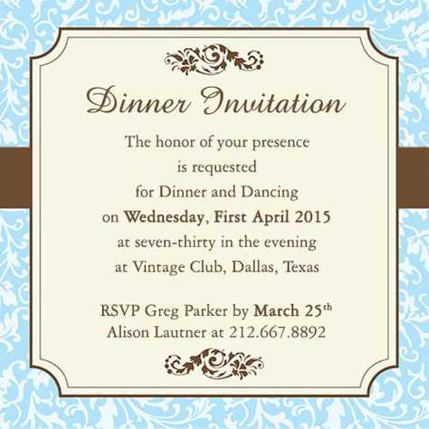 dinner invitation letter template