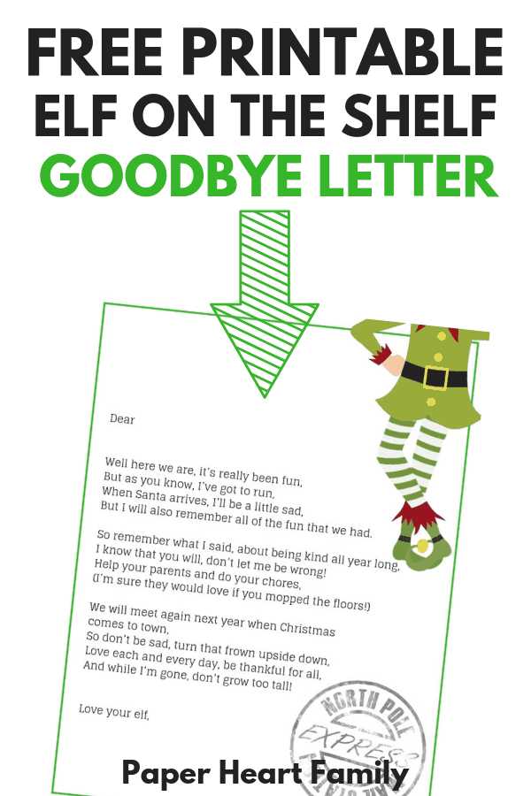 free elf letter template