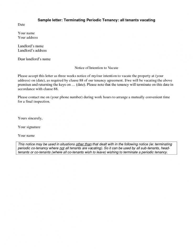 notice of tenancy termination letter template