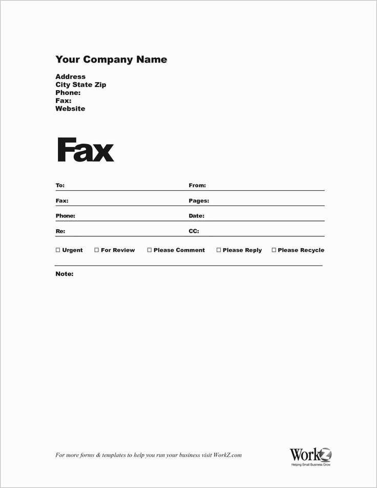 professional fax cover letter template