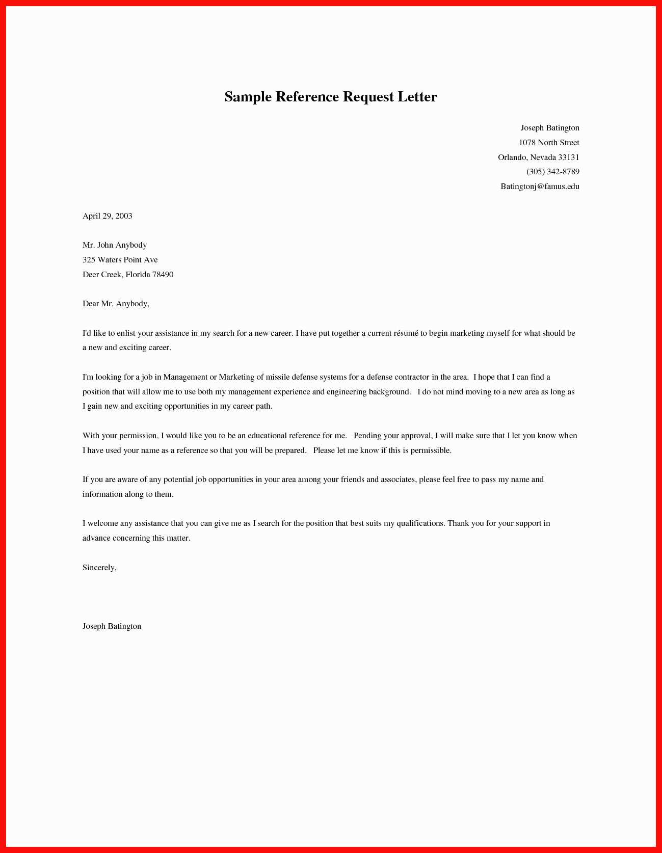 sample professional letter template