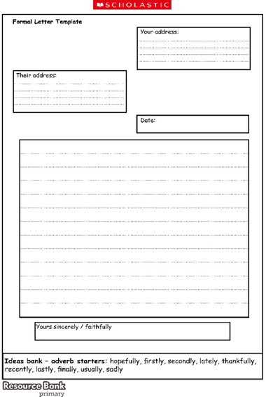 formal letter blank template