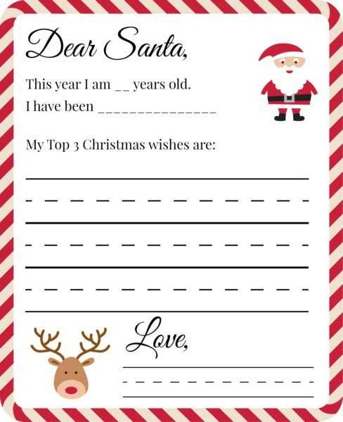 writing santa letter template free