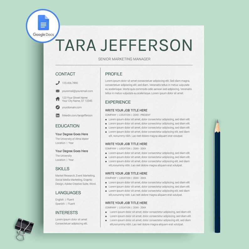 google docs resume and cover letter templates