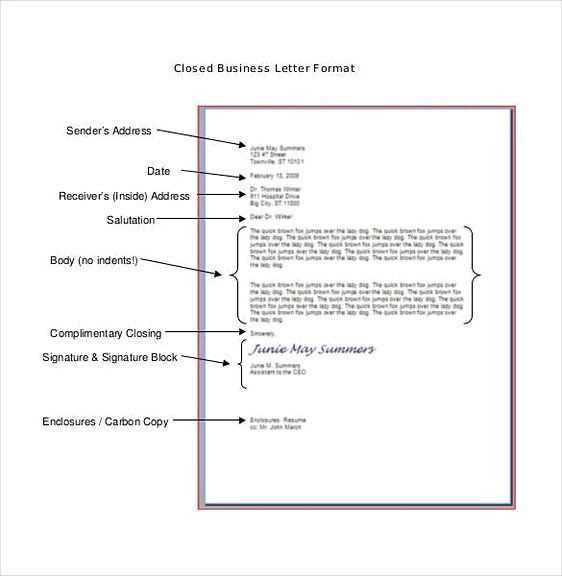 letter writing format template