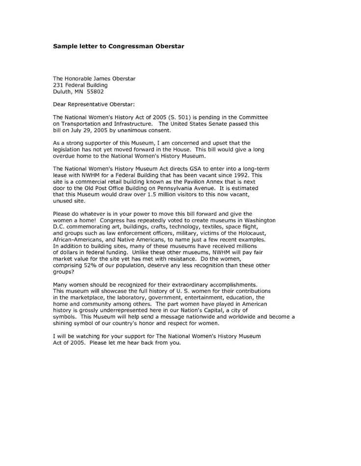 writing a letter to congress template