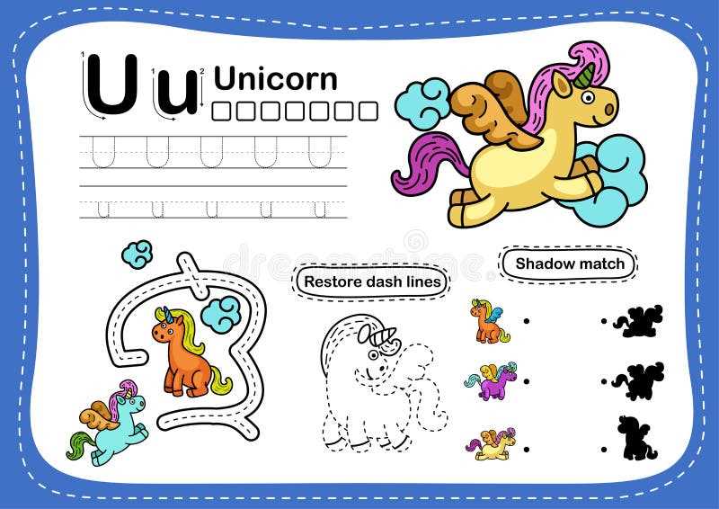 letter u unicorn craft template