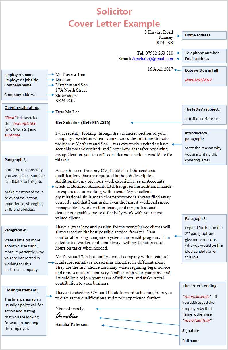 letter to solicitor template