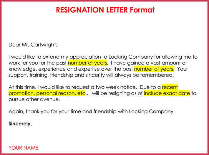 personal reasons resignation letter with immediate effect no notice template