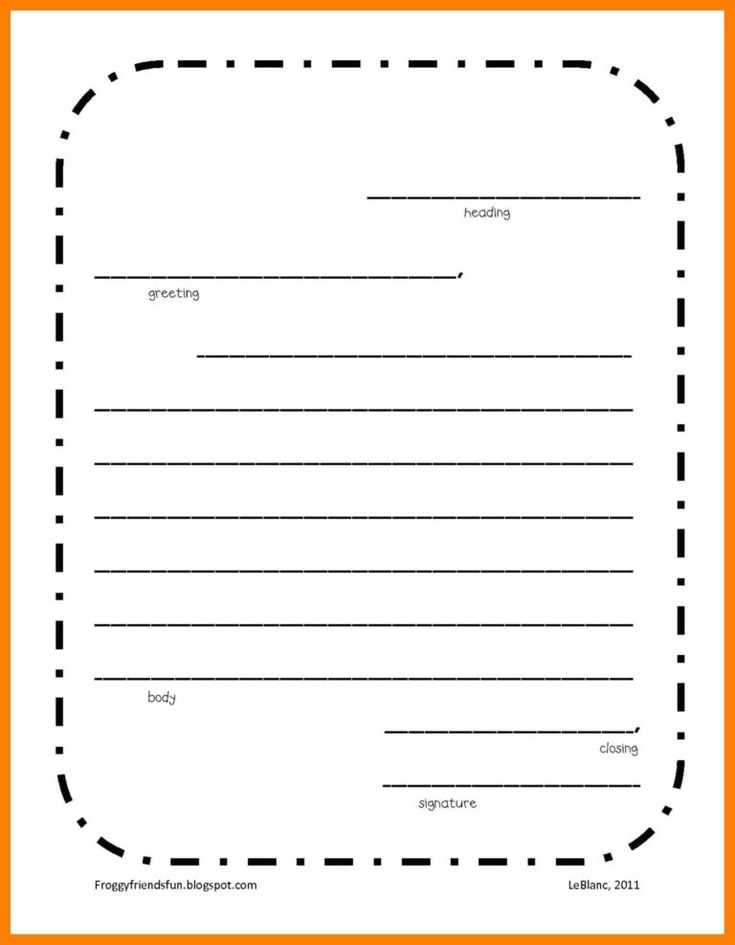 2nd grade letter writing template