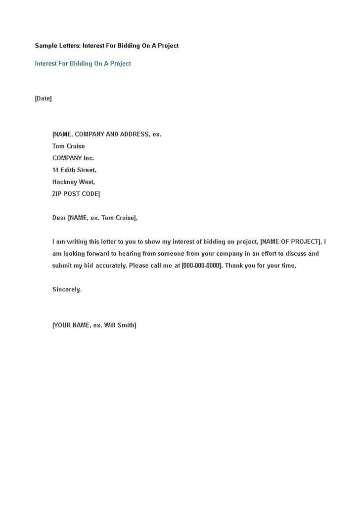 indication of interest letter template