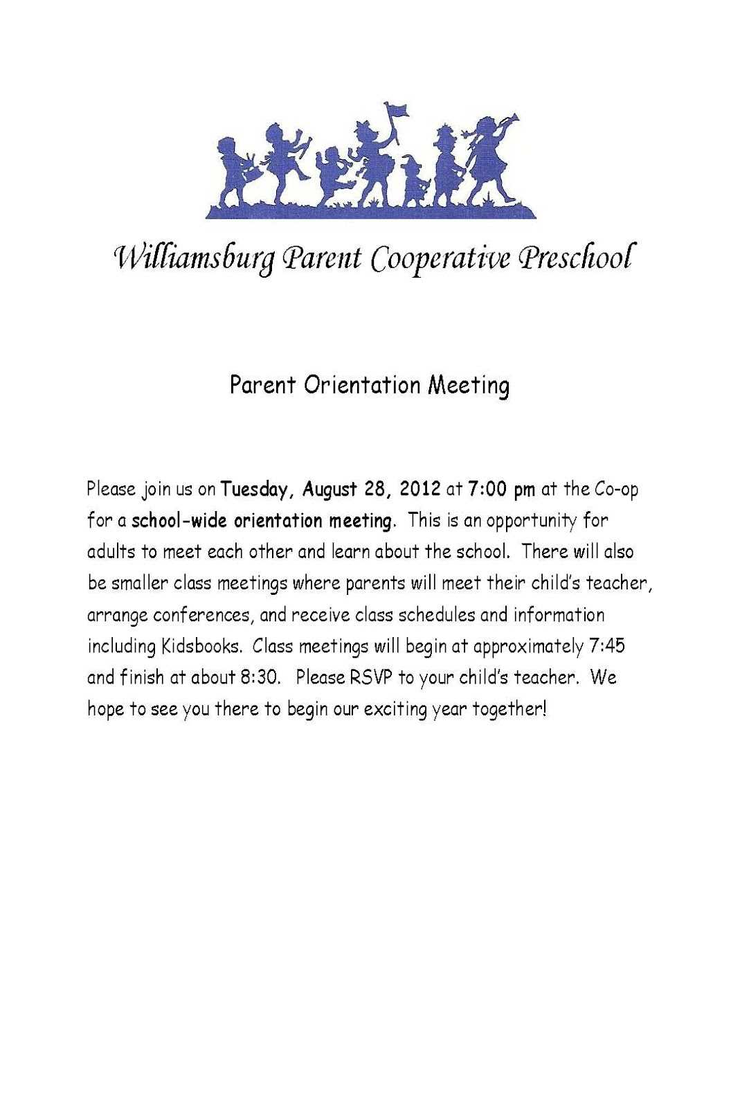 parent meeting letter template