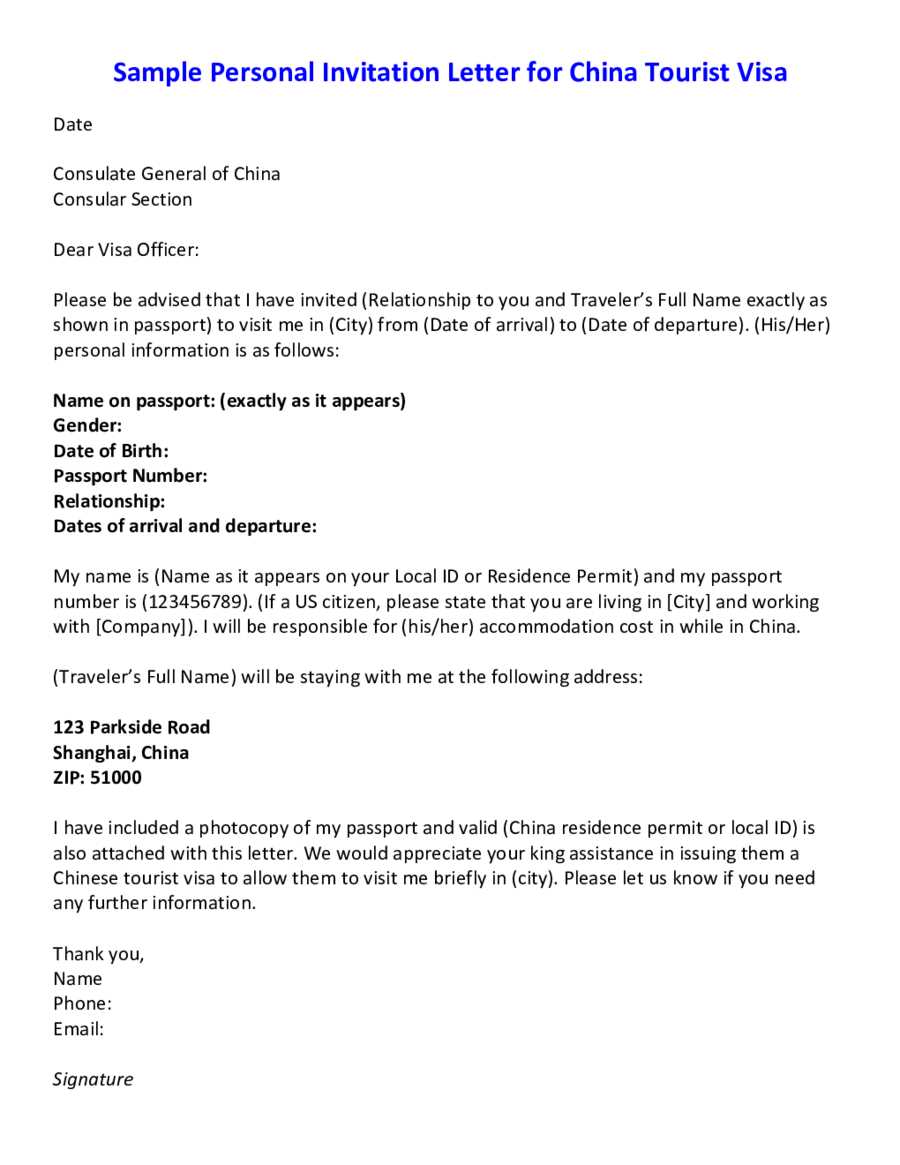 us tourist visa invitation letter template