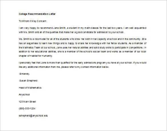 student resume for letter of recommendation template