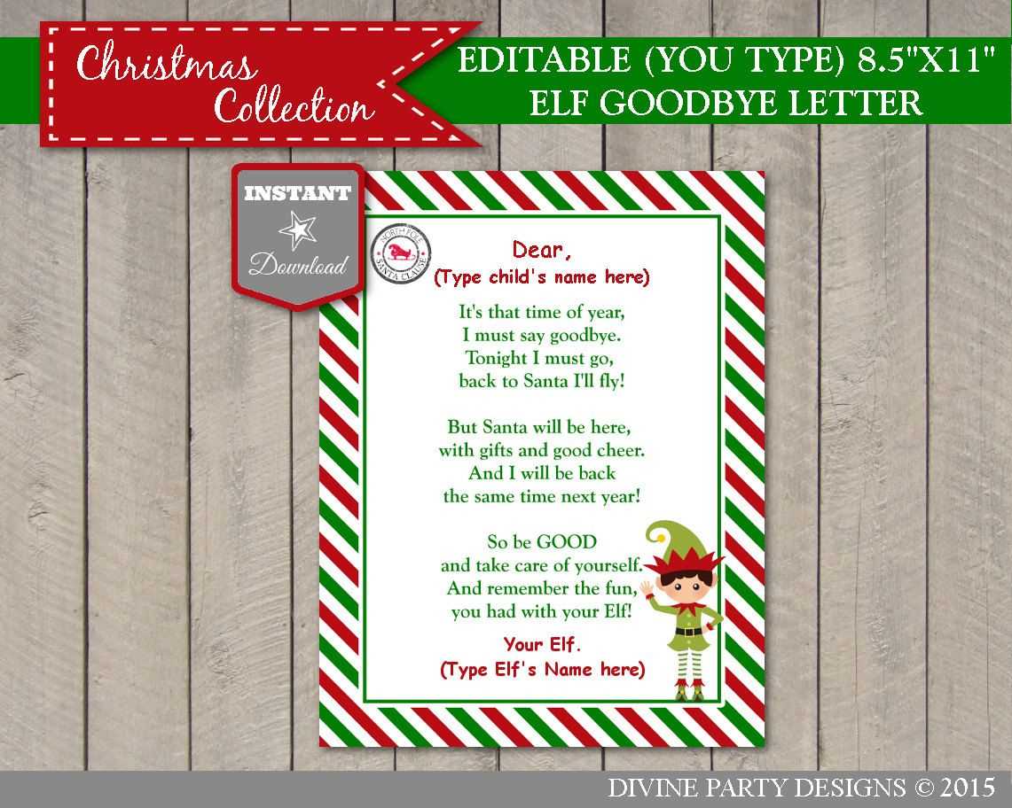 elf letter template word