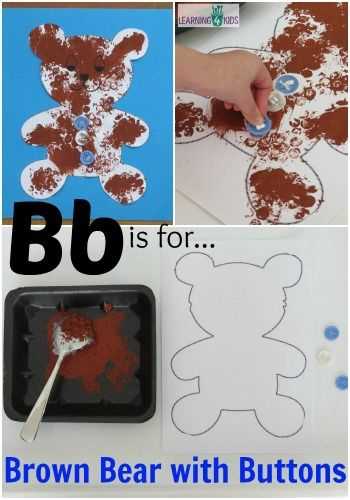 letter b bear craft template