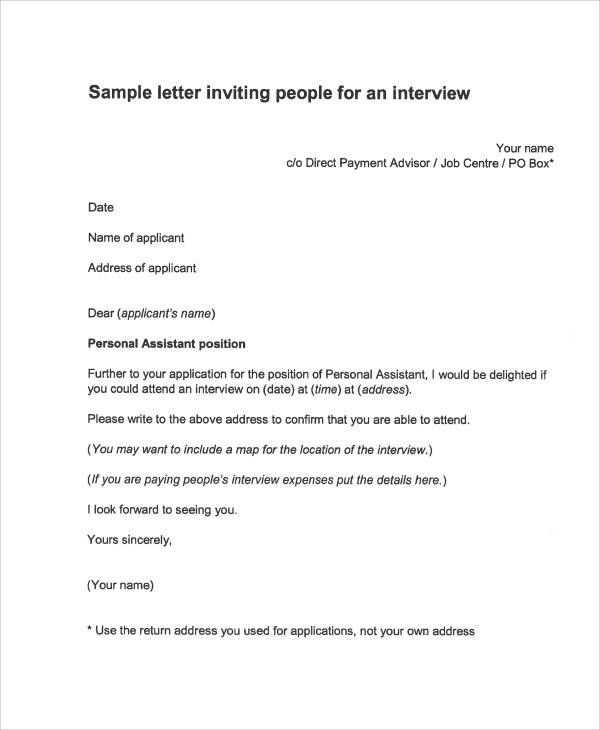 successful interview letter template