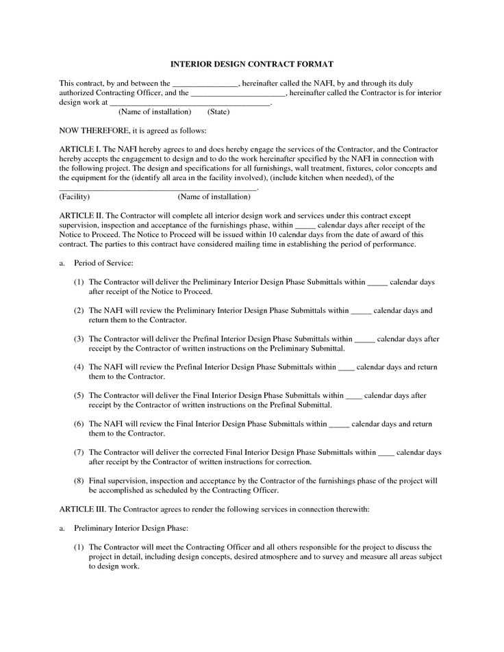 letter of agreement template interior design