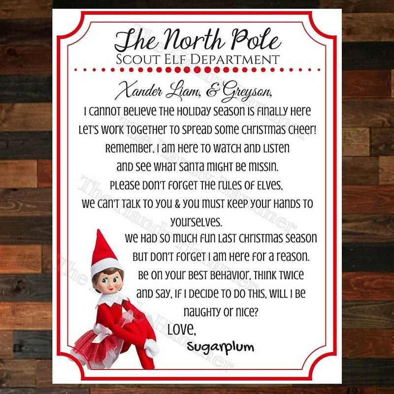 elf on shelf return letter template