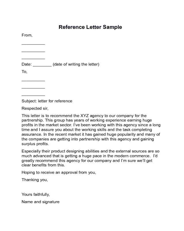 how to write a character reference letter template