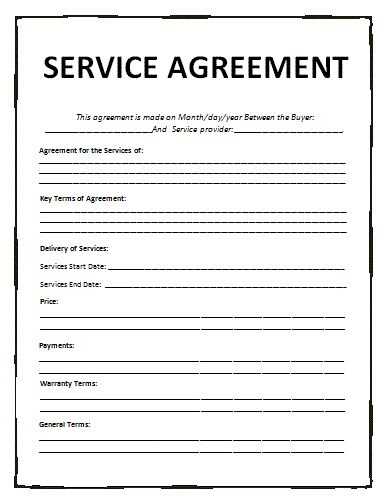 service agreement letter template